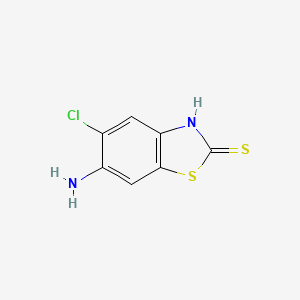 molecular formula C7H5ClN2S2 B13956556 6-amino-5-chloro-3H-1,3-benzothiazole-2-thione CAS No. 52386-10-4