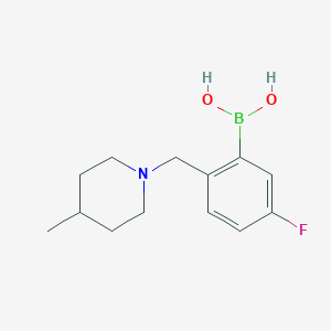 molecular formula C13H19BFNO2 B1395657 (5-Fluoro-2-((4-methylpiperidin-1-yl)methyl)phenyl)boronic acid CAS No. 1332505-87-9