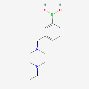 molecular formula C13H21BN2O2 B1395659 (3-((4-Ethylpiperazin-1-yl)methyl)phenyl)boronic acid CAS No. 1333121-83-7