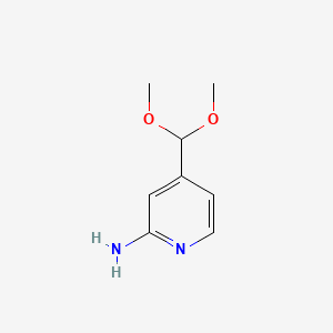 molecular formula C8H12N2O2 B1395661 4-(Dimethoxymethyl)pyridin-2-amine CAS No. 889945-19-1