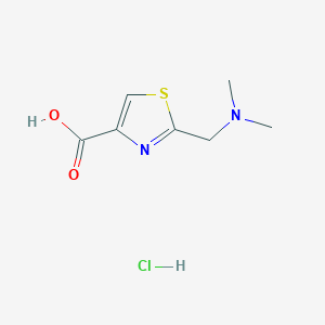 molecular formula C7H11ClN2O2S B1395663 2-[(Dimethylamino)methyl]-1,3-thiazole-4-carboxylic acid hydrochloride CAS No. 1609399-76-9