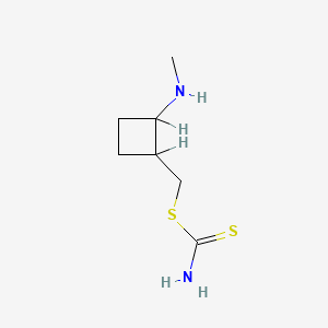 molecular formula C7H14N2S2 B13956670 Carbamodithioic acid, (2-(methylamino)cyclobutyl)methyl ester CAS No. 63870-03-1