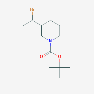 molecular formula C12H22BrNO2 B13956679 tert-Butyl 3-(1-bromoethyl)piperidine-1-carboxylate 