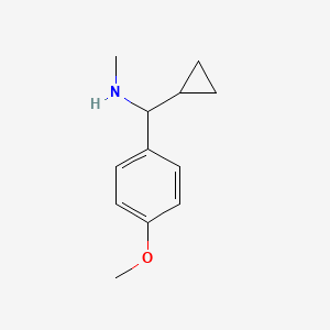 molecular formula C12H17NO B13956681 1-cyclopropyl-1-(4-methoxyphenyl)-N-methylmethanamine 