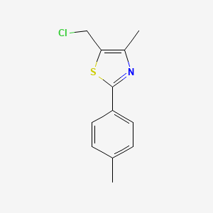 molecular formula C12H12ClNS B13956687 Thiazole, 5-(chloromethyl)-4-methyl-2-(4-methylphenyl)- CAS No. 61291-97-2