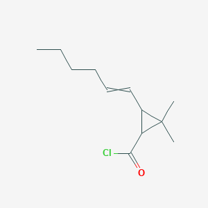 molecular formula C12H19ClO B13956693 3-(Hex-1-en-1-yl)-2,2-dimethylcyclopropane-1-carbonyl chloride CAS No. 84386-00-5