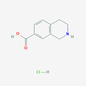molecular formula C10H12ClNO2 B1395672 1,2,3,4-Tetrahydroisoquinoline-7-carboxylic acid hydrochloride CAS No. 220247-71-2
