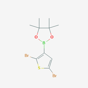 molecular formula C10H13BBr2O2S B1395673 2-(2,5-Dibromothiophen-3-YL)-4,4,5,5-tetramethyl-1,3,2-dioxaborolane CAS No. 942070-22-6