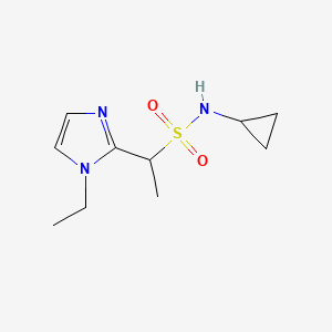 molecular formula C10H17N3O2S B13956750 N-cyclopropyl-1-(1-ethyl-1H-imidazol-2-yl)ethanesulfonamide 