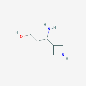 molecular formula C6H14N2O B13956811 3-Amino-3-(azetidin-3-yl)propan-1-ol 