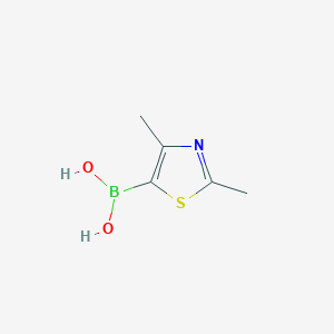 molecular formula C5H8BNO2S B1395682 (2,4-Dimethylthiazol-5-YL)boronic acid CAS No. 936361-37-4