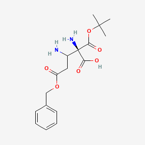 molecular formula C17H24N2O6 B13956821 (2R)-2,3-diamino-2-[(2-methylpropan-2-yl)oxycarbonyl]-5-oxo-5-phenylmethoxypentanoic acid 
