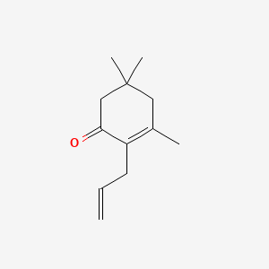 molecular formula C12H18O B13956827 2-Cyclohexen-1-one, 3,5,5-trimethyl-2-(2-propenyl)- CAS No. 53543-47-8