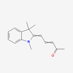 molecular formula C16H19NO B1395683 (E)-5-((E)-1,3,3-trimethylindolin-2-ylidene)pent-3-en-2-one CAS No. 53704-20-4