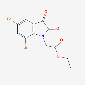 molecular formula C12H9Br2NO4 B13956848 5,7-dibromo-1-(ethoxycarbonylmethyl)-1H-indole-2,3-dione CAS No. 136622-69-0