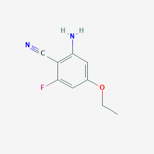 molecular formula C9H9FN2O B13956856 2-Amino-4-ethoxy-6-fluorobenzonitrile CAS No. 916483-59-5