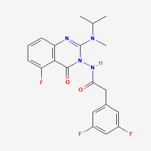 molecular formula C20H19F3N4O2 B13956861 2-(3,5-difluorophenyl)-N-[5-fluoro-2-(isopropyl-methyl-amino)-4-oxo-4H-quinazolin-3-yl]acetamide 