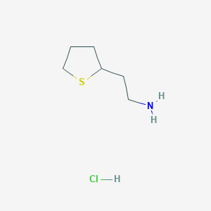 molecular formula C6H14ClNS B1395687 2-(Thiolan-2-yl)ethan-1-amine hydrochloride CAS No. 7143-11-5