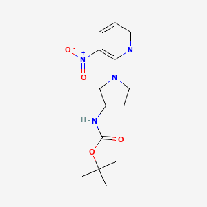 molecular formula C14H20N4O4 B13956885 Tert-butyl (1-(3-nitropyridin-2-yl)pyrrolidin-3-yl)carbamate 