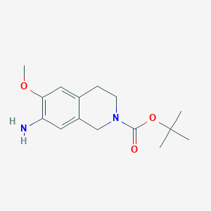 molecular formula C15H22N2O3 B1395692 tert-butyl 7-amino-6-methoxy-3,4-dihydroisoquinoline-2(1H)-carboxylate CAS No. 935534-31-9