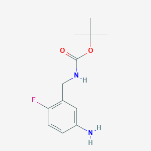 molecular formula C12H17FN2O2 B1395693 tert-Butyl (5-amino-2-fluorobenzyl)carbamate CAS No. 209899-48-9