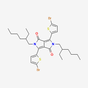 molecular formula C30H38Br2N2O2S2 B1395695 3,6-Bis(5-bromothiophen-2-yl)-2,5-bis(2-ethylhexyl)pyrrolo[3,4-c]pyrrole-1,4(2H,5H)-dione CAS No. 1000623-95-9