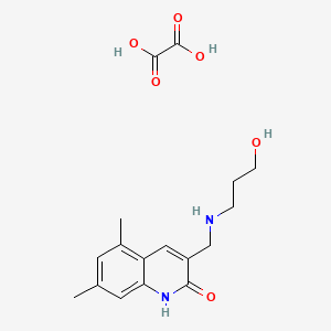 B1395696 3-[(3-Hydroxy-propylamino)-methyl]-5,7-dimethyl-1H-quinolin-2-one oxalate CAS No. 1185301-99-8