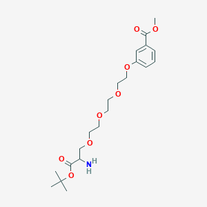 molecular formula C21H33NO8 B13956969 Methyl 3-[2-[2-[2-[2-amino-3-[(2-methylpropan-2-yl)oxy]-3-oxopropoxy]ethoxy]ethoxy]ethoxy]benzoate 