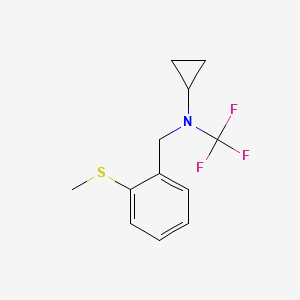 molecular formula C12H14F3NS B13957029 N-(2-(methylthio)benzyl)-N-(trifluoromethyl)cyclopropanamine 