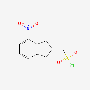 molecular formula C10H10ClNO4S B13957056 (4-nitro-2,3-dihydro-1H-inden-2-yl)methanesulfonyl chloride 