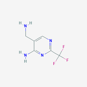 molecular formula C6H7F3N4 B1395707 5-(Aminomethyl)-2-(trifluoromethyl)pyrimidin-4-amine CAS No. 2822-73-3