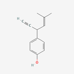 molecular formula C13H14O B13957161 alpha-(2,2-Dimethylvinyl)-alpha-ethynyl-p-cresol CAS No. 63141-79-7