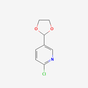 molecular formula C8H8ClNO2 B1395725 2-Chloro-5-(1,3-dioxolan-2-YL)pyridine CAS No. 912770-62-8