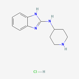 molecular formula C12H17ClN4 B13957278 N-(piperidin-4-yl)-1H-benzo[d]imidazol-2-amine hydrochloride 