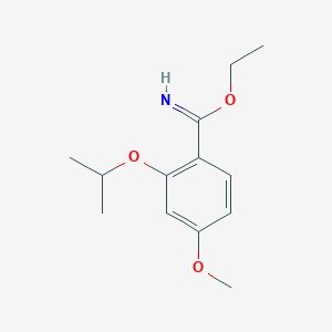 molecular formula C13H19NO3 B13957346 Ethyl 2-isopropoxy-4-methoxybenzimidate CAS No. 763080-21-3
