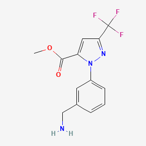 molecular formula C13H12F3N3O2 B1395737 methyl 1-(3-(aminomethyl)phenyl)-3-(trifluoromethyl)-1H-pyrazole-5-carboxylate CAS No. 1059538-16-7