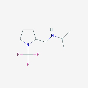molecular formula C9H17F3N2 B13957410 N-((1-(trifluoromethyl)pyrrolidin-2-yl)methyl)propan-2-amine 