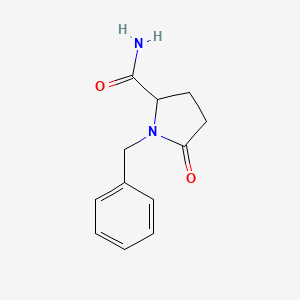 molecular formula C12H14N2O2 B1395742 1-Benzyl-5-oxopyrrolidine-2-carboxamide CAS No. 87341-53-5