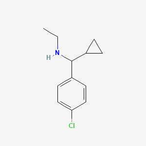 molecular formula C12H16ClN B13957450 N-((4-chlorophenyl)(cyclopropyl)methyl)ethanamine 