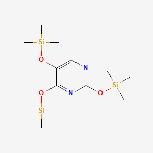molecular formula C13H28N2O3Si3 B13957459 Pyrimidine, 2,4,5-tris[(trimethylsilyl)oxy]- CAS No. 32865-92-2