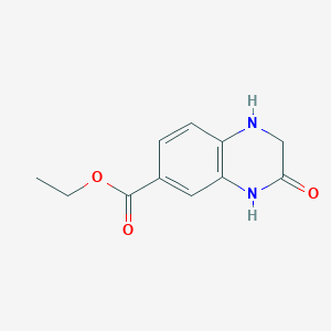 molecular formula C11H12N2O3 B1395746 Ethyl 3-oxo-1,2,3,4-tetrahydroquinoxaline-6-carboxylate CAS No. 1353500-82-9
