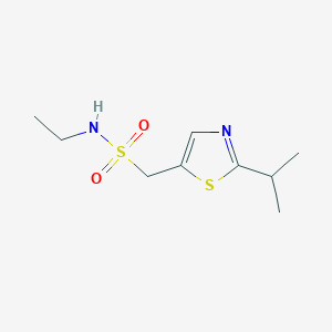 molecular formula C9H16N2O2S2 B13957508 N-ethyl-1-(2-isopropylthiazol-5-yl)methanesulfonamide 