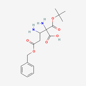 molecular formula C17H24N2O6 B13957514 2,3-Diamino-2-[(2-methylpropan-2-yl)oxycarbonyl]-5-oxo-5-phenylmethoxypentanoic acid 