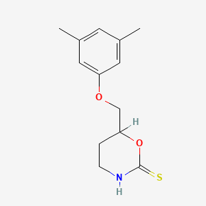 molecular formula C13H17NO2S B13957529 3,4,5,6-Tetrahydro-6-(3,5-xylyloxymethyl)-2H-1,3-oxazine-2-thione CAS No. 57841-38-0
