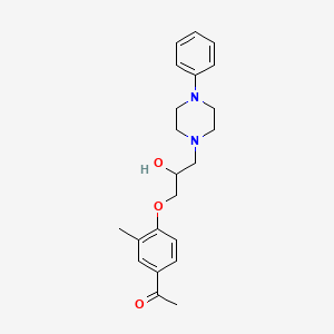 molecular formula C22H28N2O3 B13957551 1-(4-Acetyl-2-methylphenoxy)-3-(4-phenylpiperazinyl)propan-2-ol CAS No. 63990-50-1