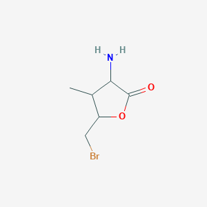 molecular formula C6H10BrNO2 B13957566 3-Amino-5-(bromomethyl)-4-methyldihydrofuran-2(3H)-one 