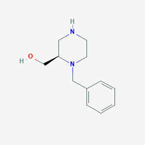 molecular formula C12H18N2O B1395758 (R)-(1-benzylpiperazin-2-yl)methanol CAS No. 725714-18-1