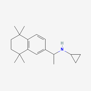 molecular formula C19H29N B13957608 N-(1-(5,5,8,8-tetramethyl-5,6,7,8-tetrahydronaphthalen-2-yl)ethyl)cyclopropanamine 