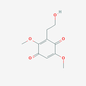 molecular formula C10H12O5 B13957663 3-(2-Hydroxyethyl)-2,5-dimethoxycyclohexa-2,5-diene-1,4-dione 