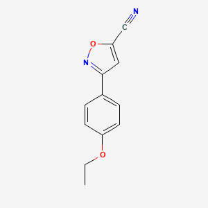 molecular formula C12H10N2O2 B13957709 3-(4-Ethoxyphenyl)isoxazole-5-carbonitrile 